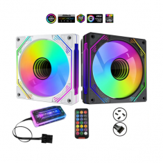 BỘ KIT FAN COOLMOON F3 RGB + HUB & REMOTE ( TRẮNG / ĐEN )