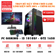 Trọn bộ PC H510 CPU i3 10105F VGA 1650 LCD 27 inch 144Hz